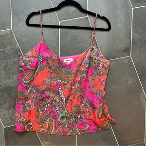 L’Agence Pink and Orange Paisley Women's Top